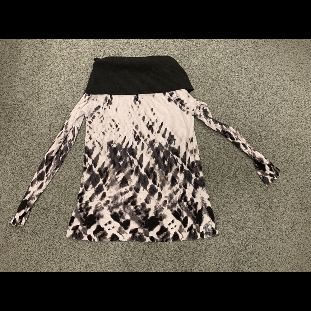 Rock and Republic black tie-dye Cowl neck sweater